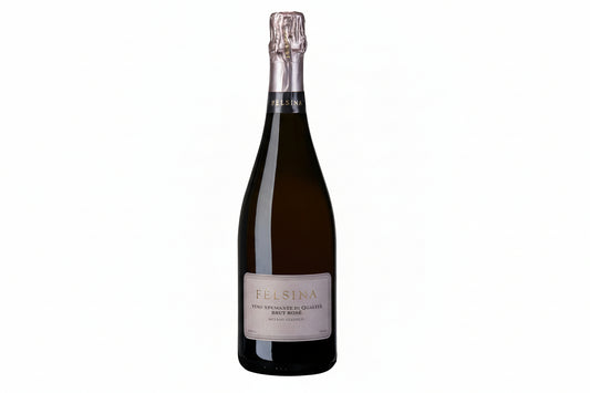 Spumante Brut Rosé Metodo Classico Fèlsina bottiglia di bollicine rosé eleganti prodotte in Toscana con metodo classico.